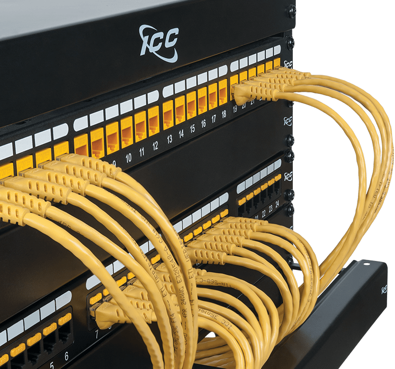 ICC patch panel, patch cords & data rack