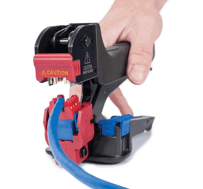 IICC keystone jack termination tool used by TTI technicians to terminate Cat6 network cable