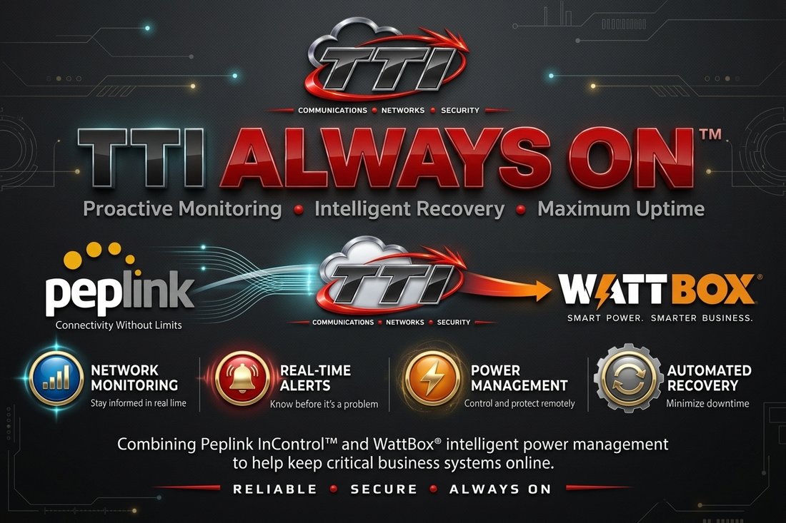 TTI Always On: Peplink network monitoring and WattBox power management working together to keep systems online