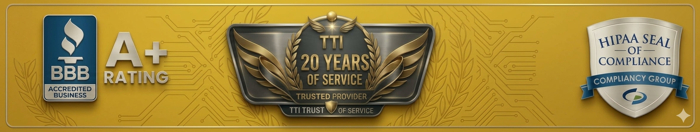 TTI Trusted Badges for 20 Years of Service