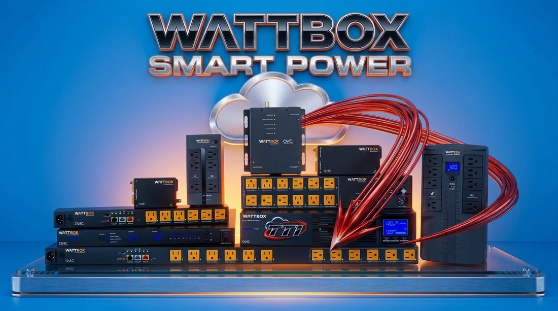 WattBox smart power products: rackmount PDUs, power strips, and UPS battery backups